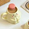 450ml Pear Shape Ceramic Mugs Cute Pear Shape Ceramic Drinkware with Handle and Lid Home Office Breakfast Milk Drink Mug