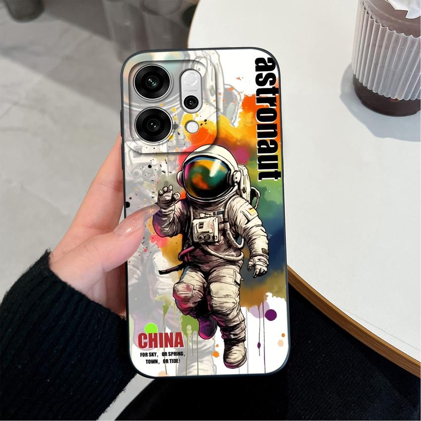 For Oppo Reno14 Pro 14F A5 A5X K13 Phone Cases Table Cartoon Cat Pattern Phone Case Camera Protection Shockproof Silicone Covers For Oppo Bumper Shell