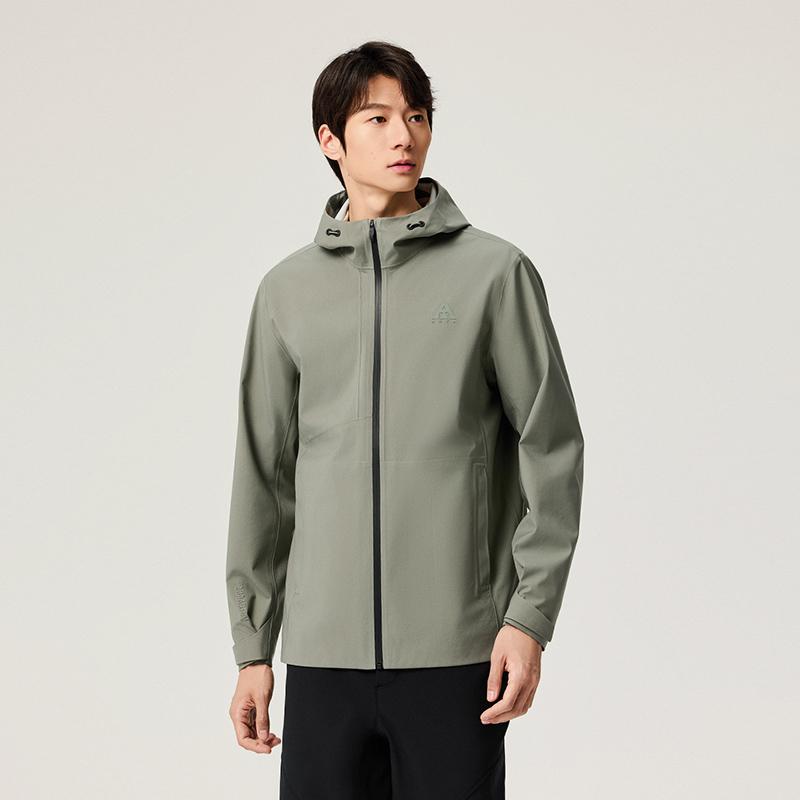 Anta Outdoor Series Water Shell 3.0 Earth Shell Outdoor Hard Shell Mountaineering Jacket Casual Versatile Daily Commuting Men Jacket Gray 952546615-3