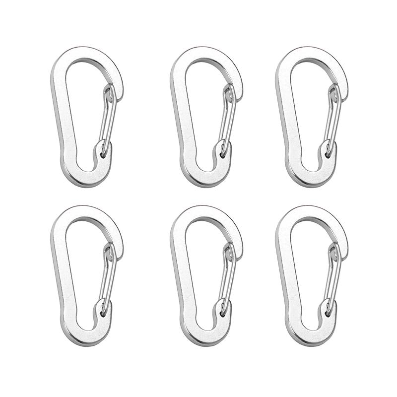 6Pcs/lot Aluminum Alloy Carabiner Keychain Outdoor Camping Climbing Snap Clip Lock Buckle Hook Fishing Accessories