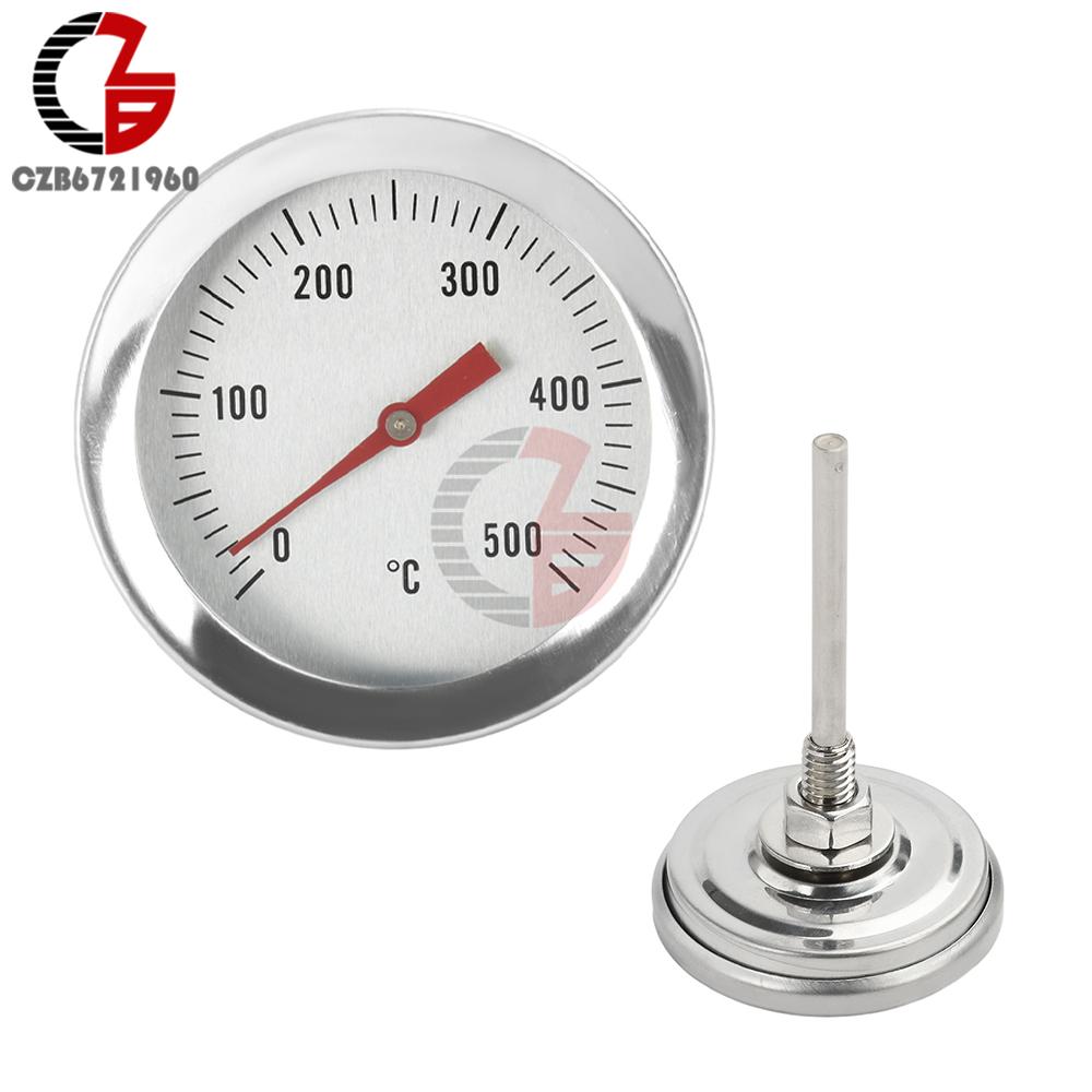 

0-500 ℃ Indoor and Outdoor Thermometer Stainless Steel BBQ Thermometer Food Cooking Meat Gauge Kitchen Temperature Meter Tools серебряный