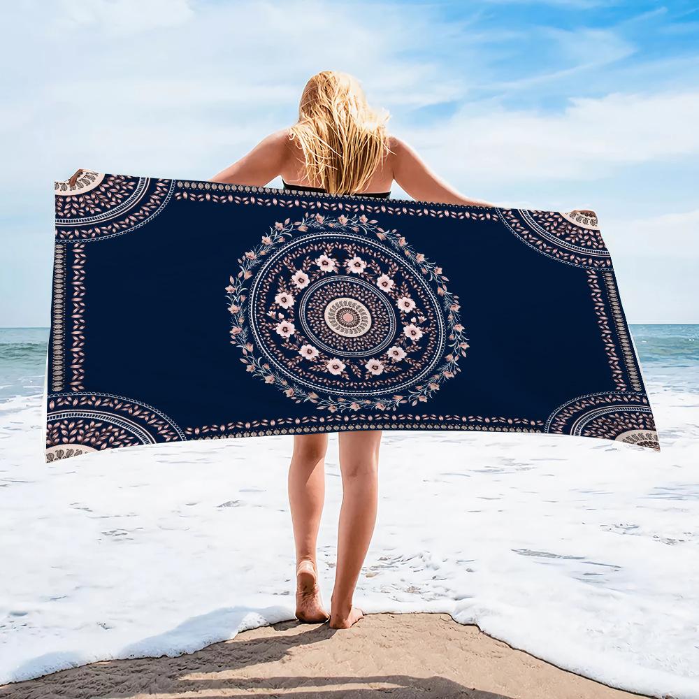 Moonlit Mushroom Floral Beach Towel Witchy Print Quick Dry Absorbent Towel for Women