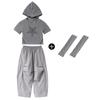 Girls' Jazz Dance Costume Set: Korean Style Cropped Vest & Sweatpants for Performances