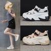 8806 Inner Height Increase 7 Leather Dad Shoes Women, Summer New Versatile Thick-soled Muffin