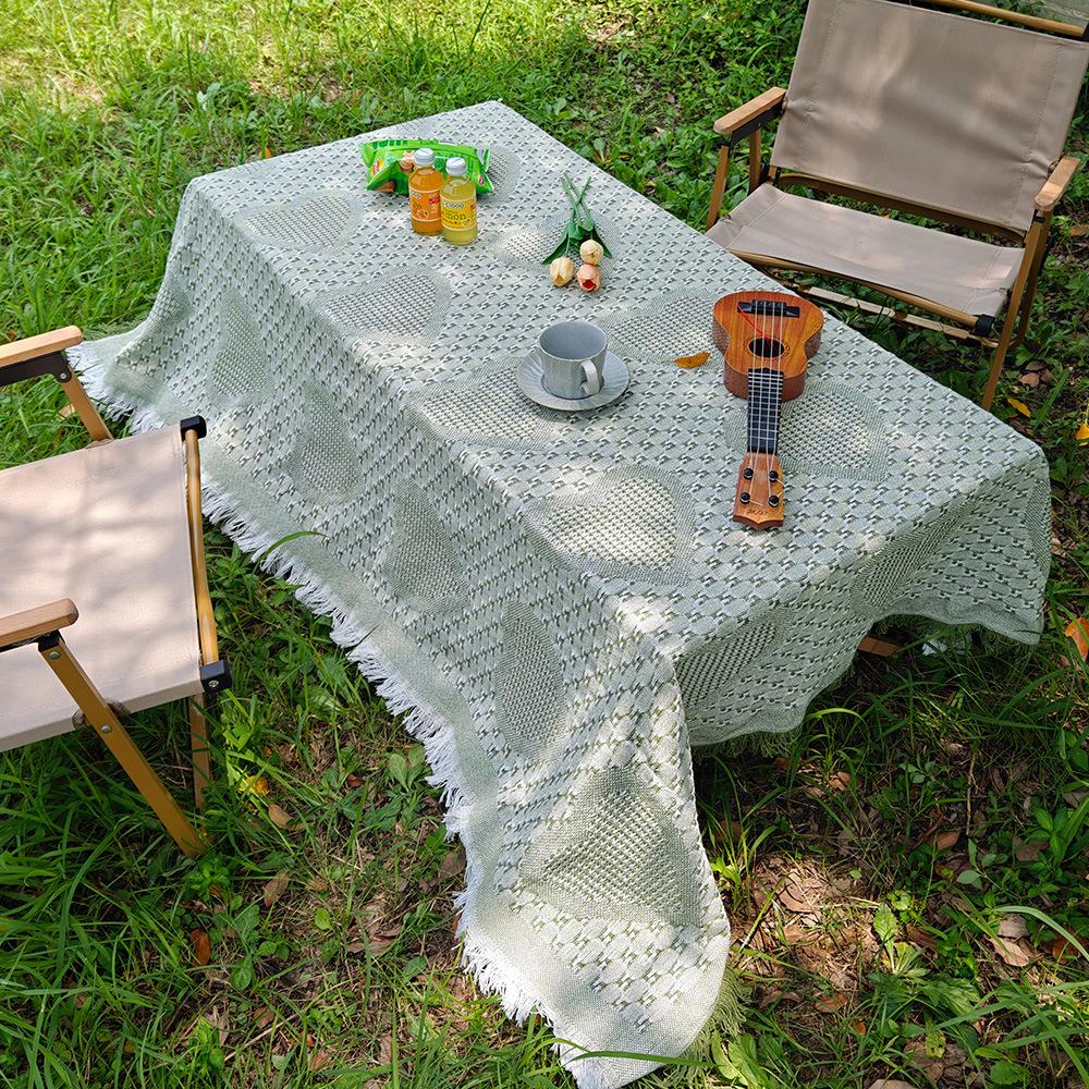 French White Picnic Mat Shooting Photography Background Cloth High-End Coffee Table Dining Table Cloth Cabinet Cover Towel