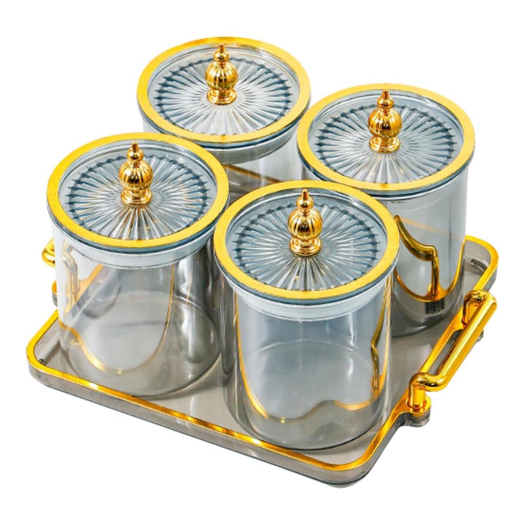 Dry Fruit Tray with Lid Snack Candy Dish Appetizer Tray Kitchen Spice Jars for Dining Room Kitchen Holiday Living Room Home