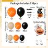 138-piece Halloween Balloon Arch Set In Black and Orange Suitable for Halloween Parties Birthday Themes and Other Events