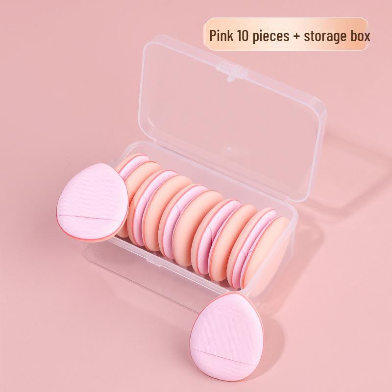 Rosa Mini-Puderquaste für Finger, Make-up-Schwamm mit doppeltem Verwendungszweck für flüssige Grundierung, Nass- und Trockenanwendung, nicht saugfähig, Fingerspitzengröße.