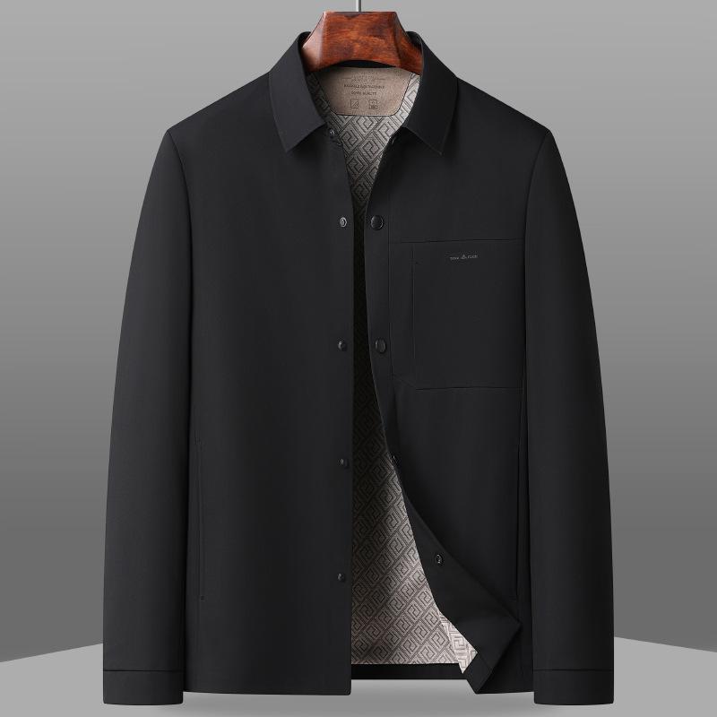 

Весна и осень Тонкая повседневная куртка Мужская куртка с пуговицами на лацканах XXXXL чёрный