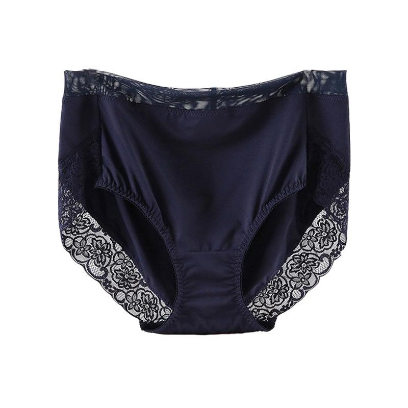 Milk Silk Comfortable Panties for Women Sexy Lace Plus Size Briefs Breathable Smooth Female Underpants High Elastic