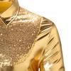 Mens Sequin Long Sleeve Shirt Party Nightclub Dance T-Shirt Shiny Button Tops
