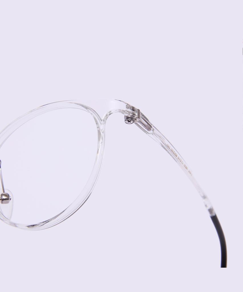 Alloaiweeo [Air Flex] Al6405 2020G Airflex Ultra-Light Semi-Oversized Round Transparent Clear Eyeglass Frame Blue Light Lens Selection