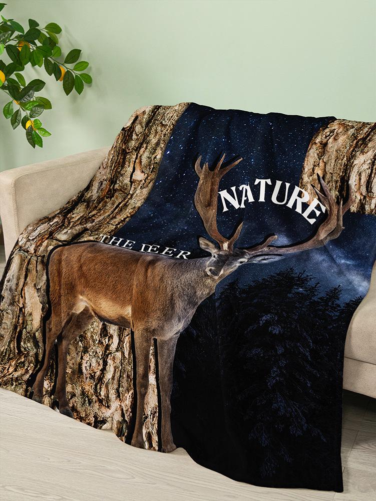 Flannel Blanket Deer Animal Blanket Crystal Fleece Blanket Spring And Autumn
