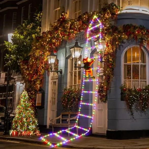3M Santa Claus Climbing Ladder Warm Light Christmas Decoration Home Outdoor Garden Cristmas Tree Ornement New Year Gift