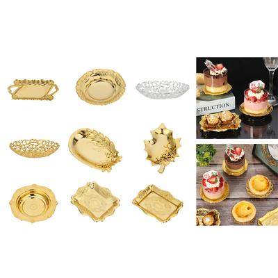 Gold Silver Storage Tray Desktop Cosmetic Jewelry Storage Tray Golden Round Snack Plate Small Items Organizer Home Decor