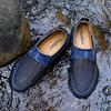 Men's Breathable Mesh Summer Sandals - Size 50, Soft Sole Slip-on Leather Shoes for Dad