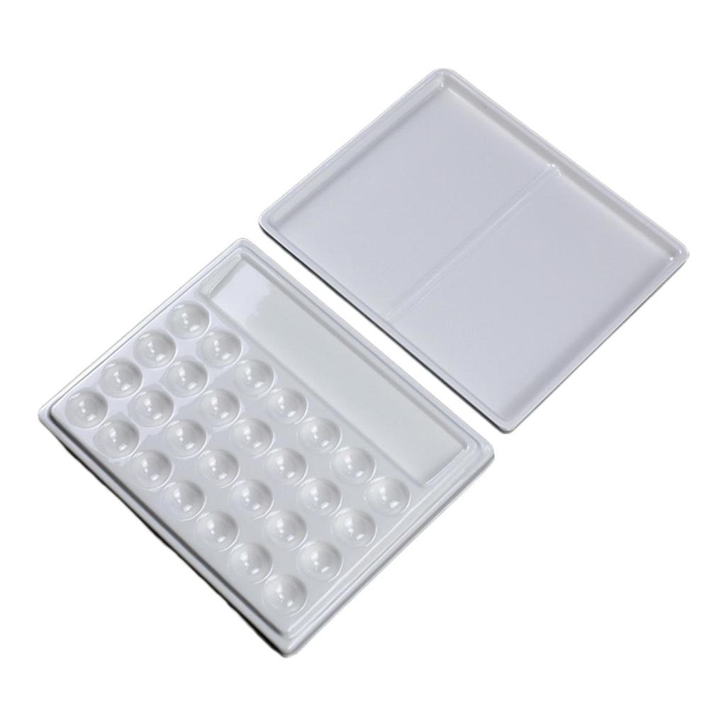 28 Wells Paint Palette Supplies Imitation Porcelain Rectangular Painting Mixing Tray for Painting Artists Oil Paints