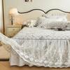 Cotton Doublelace Bedroom Floral BedSkirt Korean Non-slip Dustproof Bedspread Students Bedding Single Double Mattress Protector