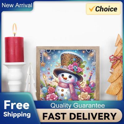 Snowman 5D DIY Diamond Art Painting Kits for Gift Home Wall Decor Special Shape Partial Drill Dimond Art Paintings 11.81x11.81in
