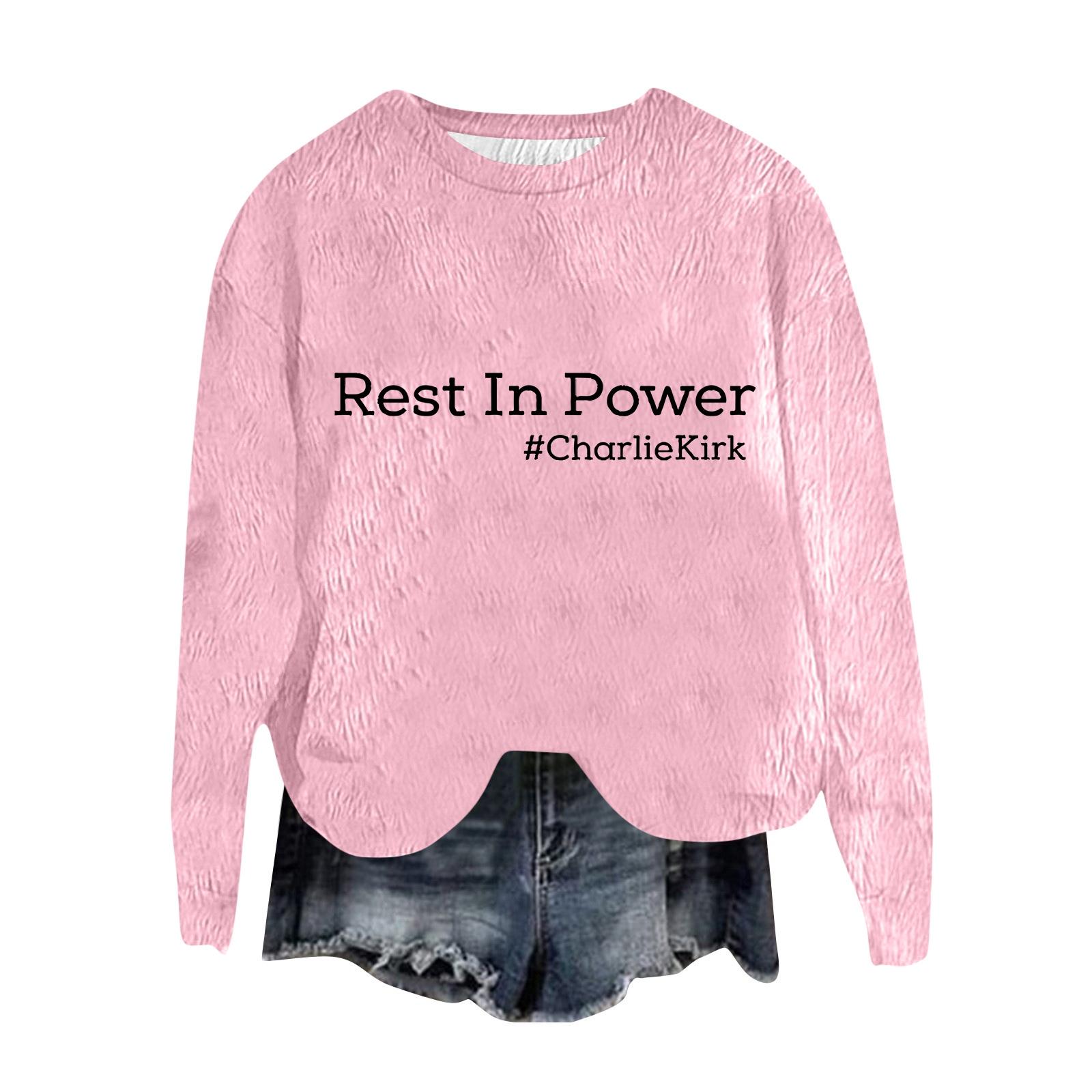 

Женский модный пуловер с круглым вырезом, футболка с длинным рукавом, с принтом L розовый