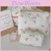 Vintage Floral Satin Makeup Bag With Bow Embellishment For Daily Use And Travel Comfort