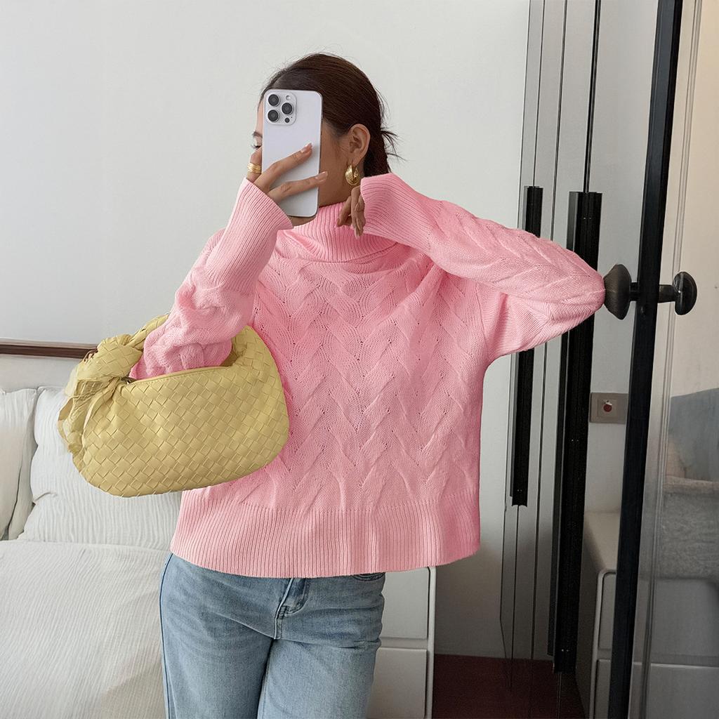 Casual Solid Color Long-sleeved Sweater for Women 2025 Autumn and Winter Fashion