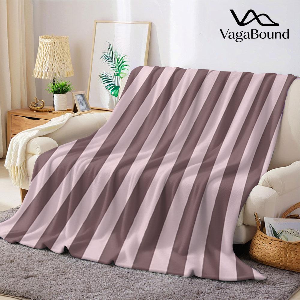 Solid Vertical Stripe Flannel Blanket Warm Soft Halloween Christmas Couch Warm Cozy Decorative Decor Gift for All Season