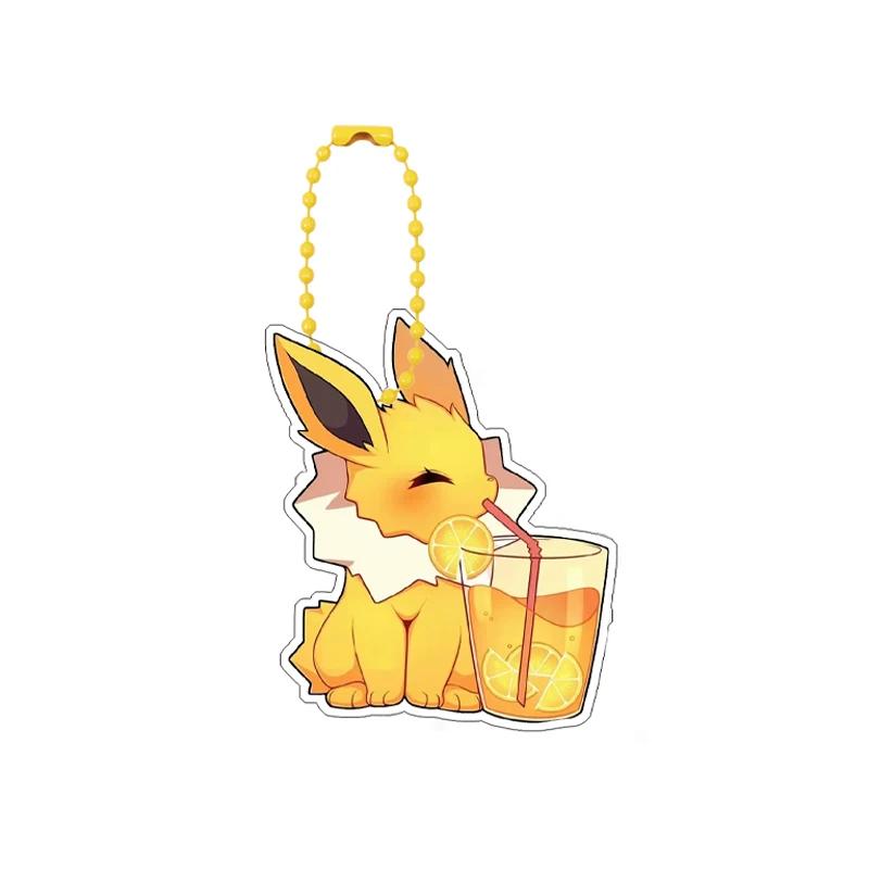 Pokemon Glaceon Sylveon Leafeon Eevee Self-Control Acrylic Cartoon Key Buckle Pendant Anime Classics Game Collection Gift Toys