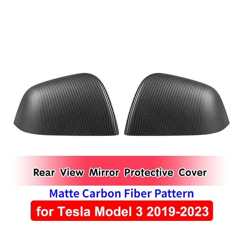 Für Tesla Modell 3 Highland 2024 Außenzubehör Seitentür Rückspiegelabdeckung Carbonfasermuster Rückspiegelgehäuse Model3