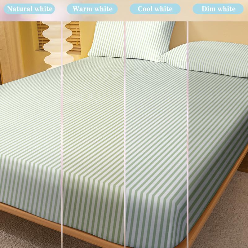 1 Simple modern Stripe Geometry printed matte Fitted Sheet, bedroom printed bed cover, bedding (excluding pillowcases)