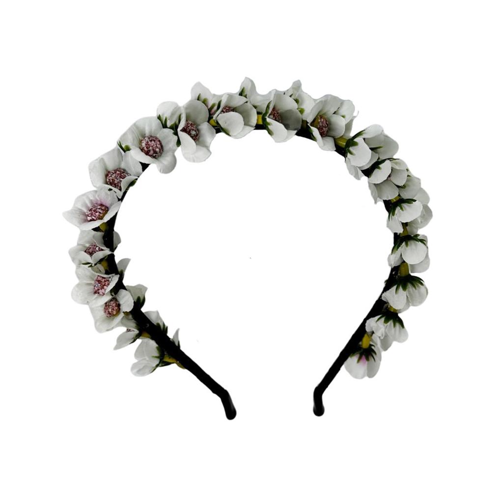 Artificial Flower Headband Halloween Hair Band Rose Flower Crown Headpiece Floral Hair Accessories for Cosplay Party