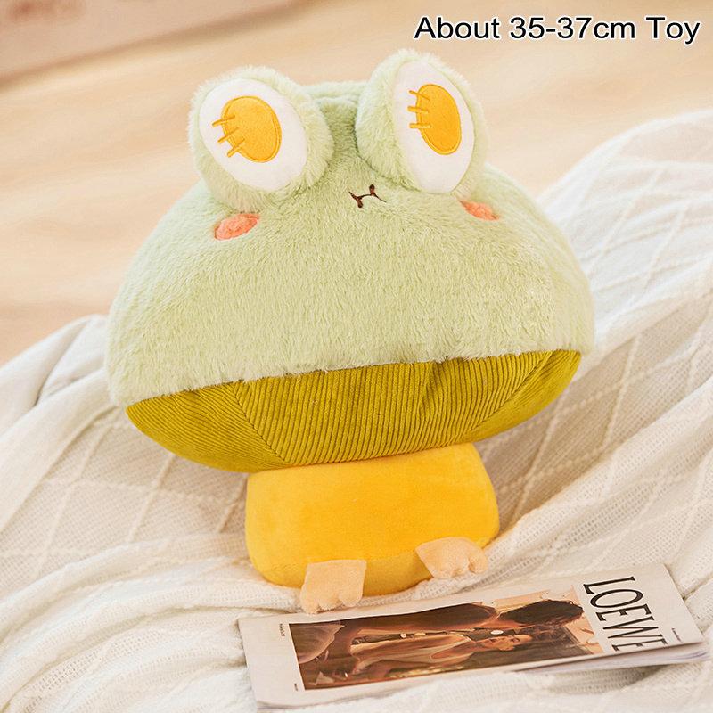 1pc Soft Frog Plushie Stuffed Kawaii Animals Red Mushroom Hat Frogs Baby Appease Doll Single Dog Trick Birthday Gift Kids Boy