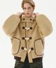 Trillion Unisex Fleece Duffle Hooded Coat Jacket [Beige]