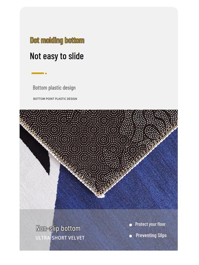 Red Crystal Velvet Non-slip Wedding Bedside Rug - Festive Bedroom Decor