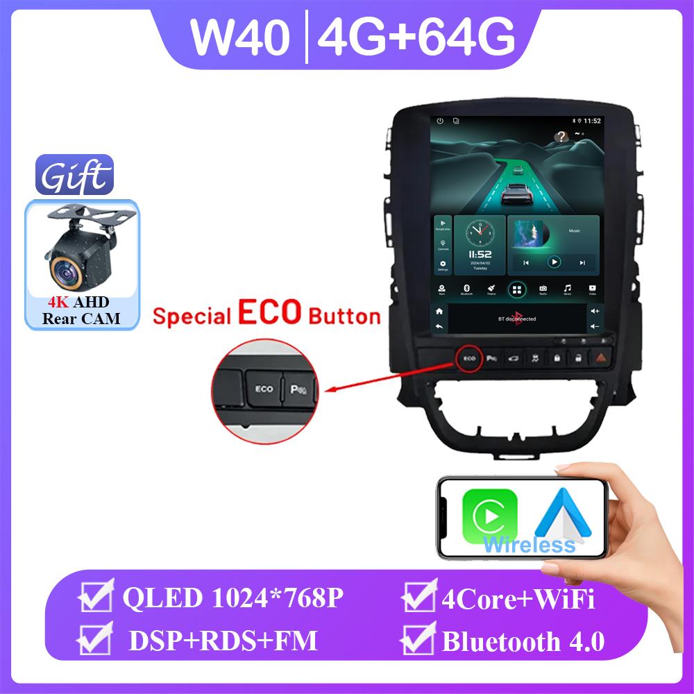 Carplay Vertical  Wireless Android Auto For Opel Astra J 2009-2015 Car Radio 9.7 Inch Radio 8Core FM AM Multimedia