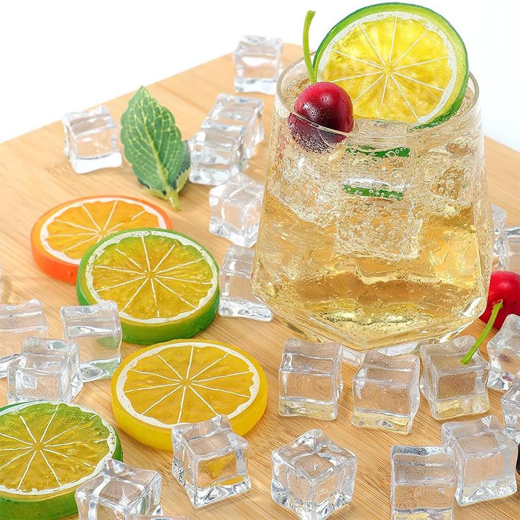 Lanito Artificial Lemon Simulated Set of Fruit Food Realistic Fruit Photography Summer Party Room Ornament Fruit, Ice, 27, Model, Sample, Model, Prop,