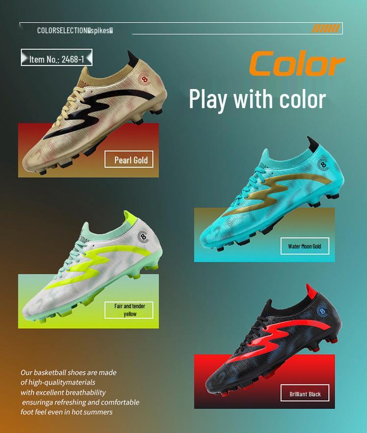Kids' Cross-Border Football Shoes for Boys & Girls - TF Turf & AG Long Spikes, Ideal for Primary & Middle School Students