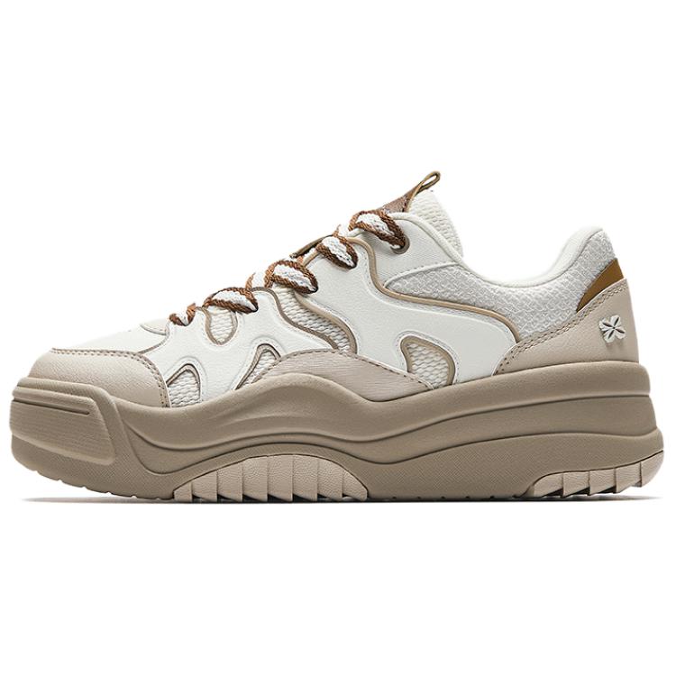 New ANTA Wave Skateboard Shoes Women's Low Top Ivory White, Charlotte Gray 922538003-3