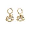 Unique Horse Theme Ear Studs Gold Finish and Stones Adorned for Parties Formal Event Elegant