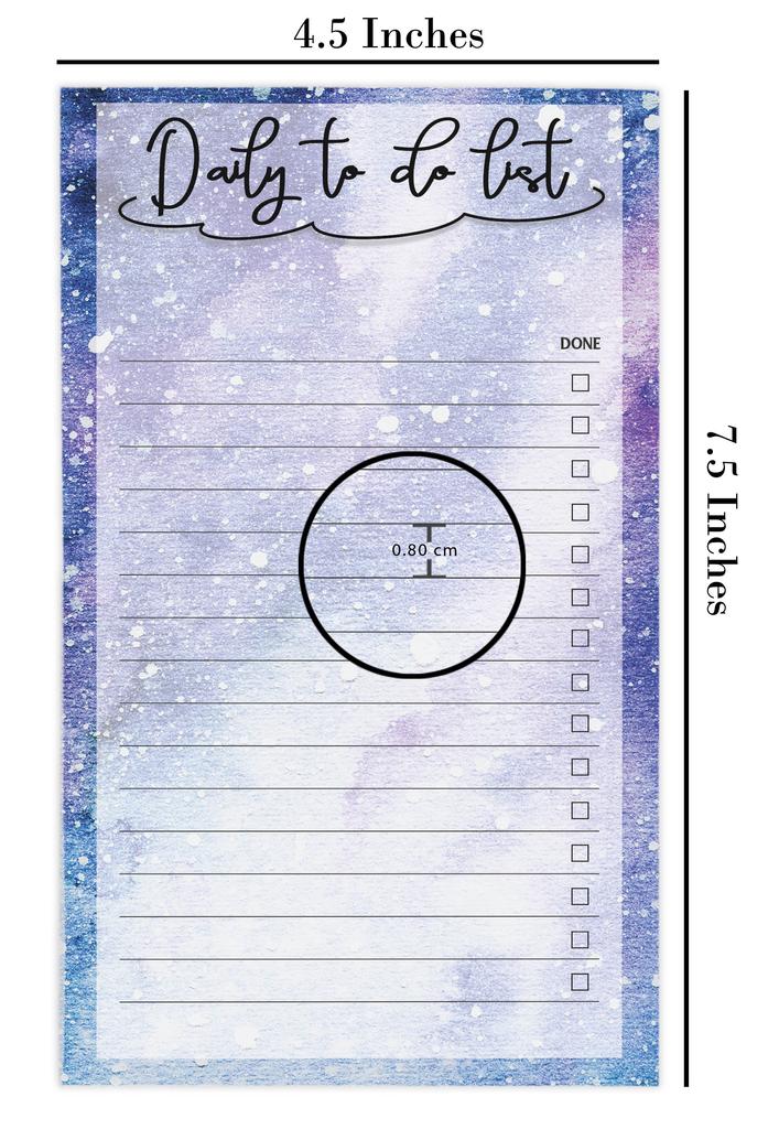 Inkdotpot Daily Planner List Pad Notepads Memo Pad, Undated To-Do List Tear Off Pad - 4.5 X 7.5 Inches (50 Sheets) Organizer