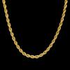 Gold Plated 18K Twisted Chain Necklace & Bracelet Set, 3mm Thick, Simple Couple Style