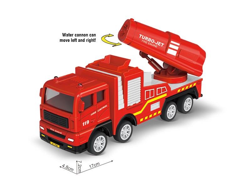Diecast Fire Truck Model Simulation Pull Back Ladder Fire Fighting Toy Rescue Car Inertial Fire Toy Children Firefighter Truck