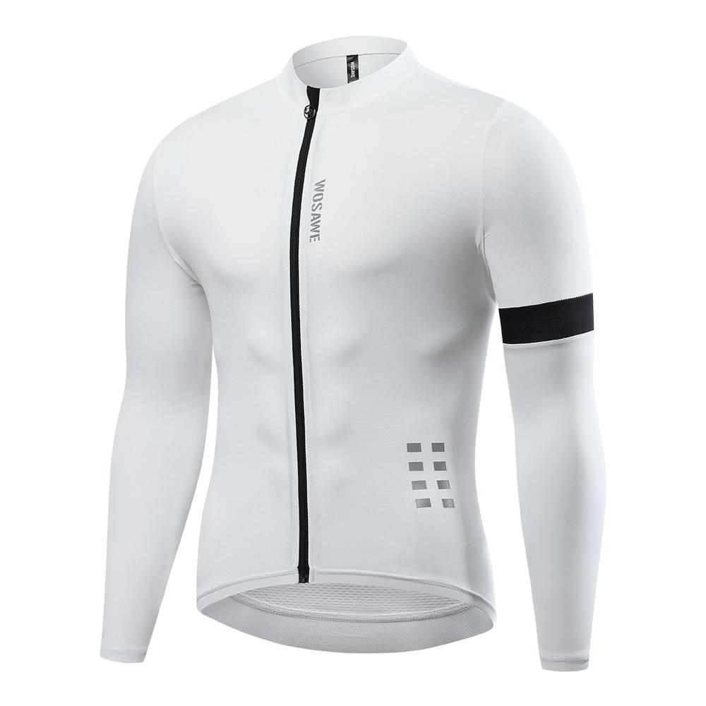 Wosawe Men's Cycling Gradient Printing Long Sleeve Mountain Bike Cycling Wear Outdoor Sports Quick Dry Breathable Cycling Wear Tops