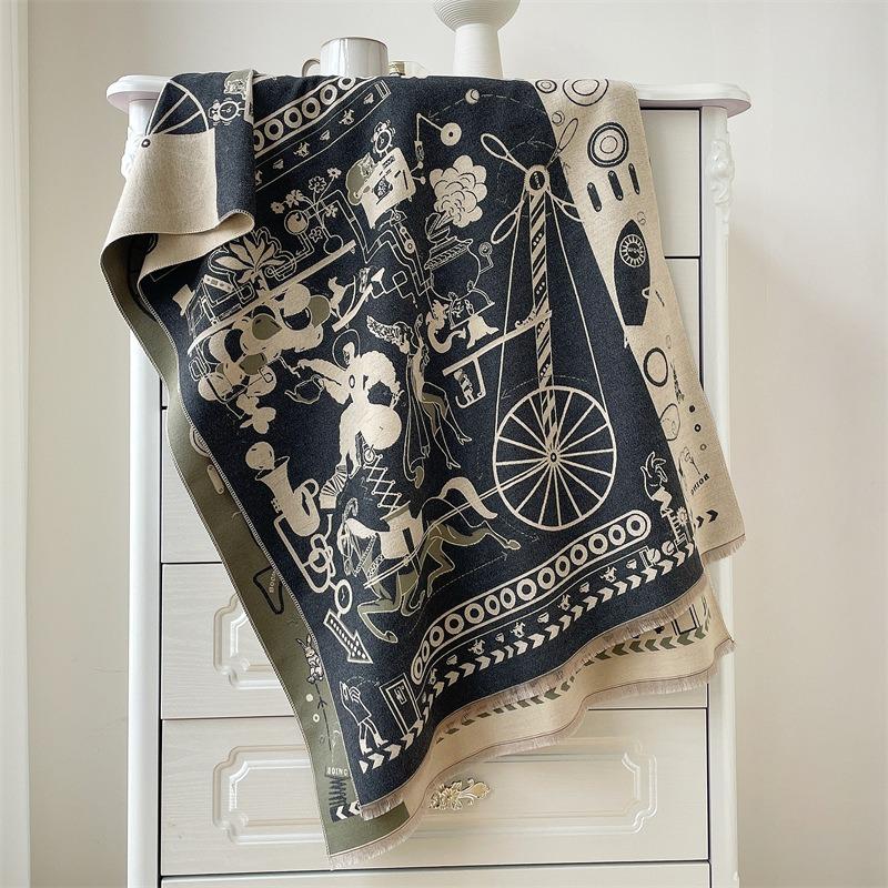 

Imitation cashmere scarf winter fashion thickened student scarf neck protection warm shawl double-sided jacquard scarf women 190x65cm