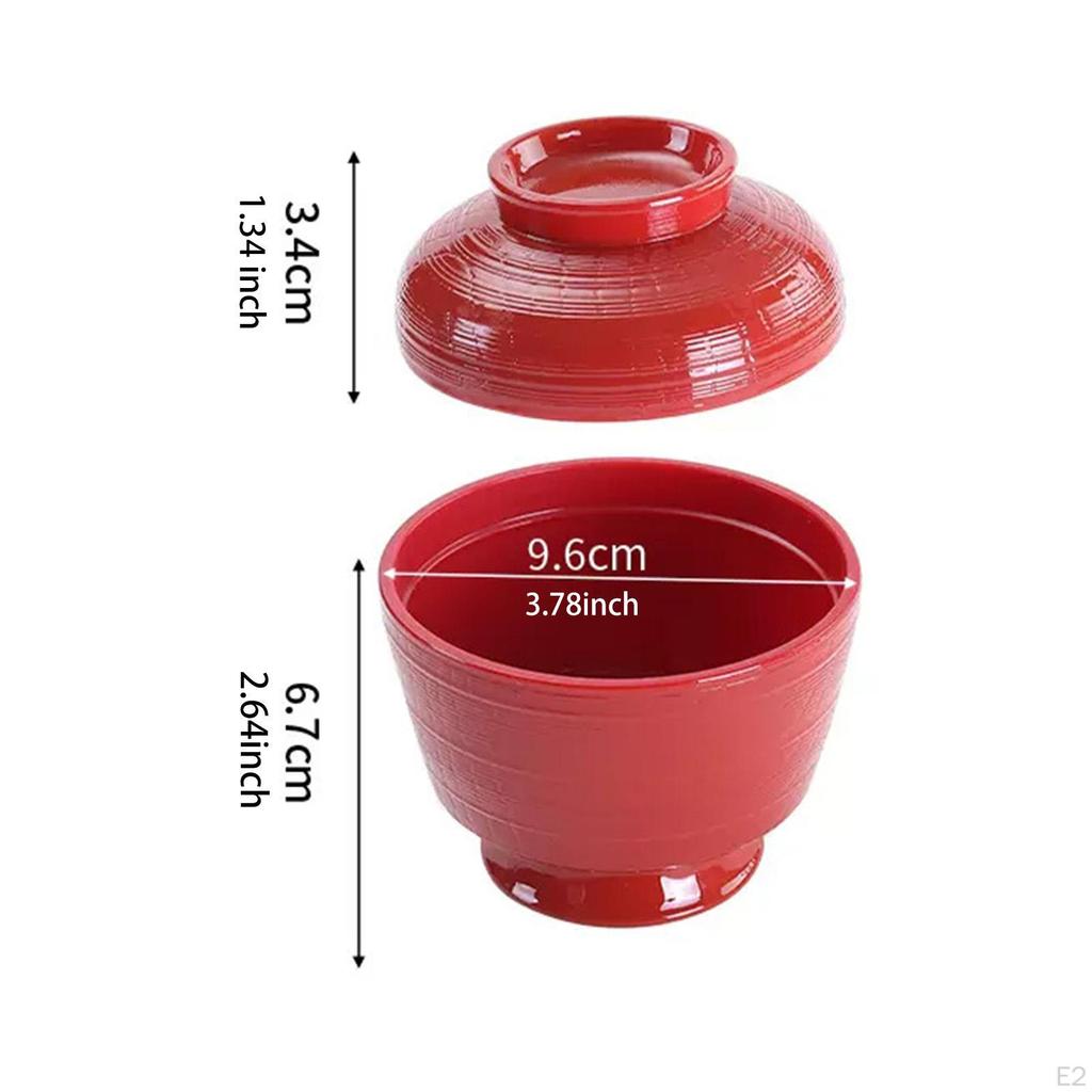 Soup Bowl with Lid Container Kitchen Round Tableware Japanese for Fried Pasta Cereal Appetizer