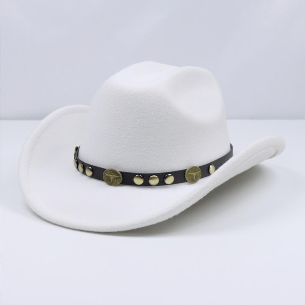 Ethnic-style fedora, western cowboy hat, Tibetan-style performance hat, woolen mid-brimmed European and American retro woolen hat
