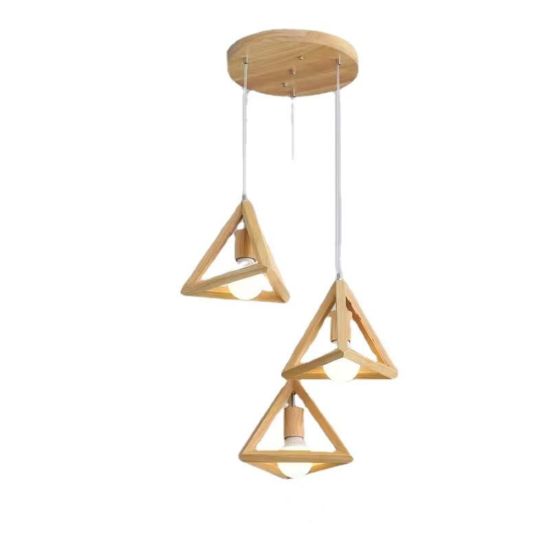 Nordic Wood Art Pendant Lamp - Creative Single Head Lighting for Restaurants, Bars, Hotels, Bedrooms, Café Shops.