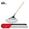 KAZZ 22-Tooth Garden Leaf Rake with Wood Handle CN Plug (adapter Included)
