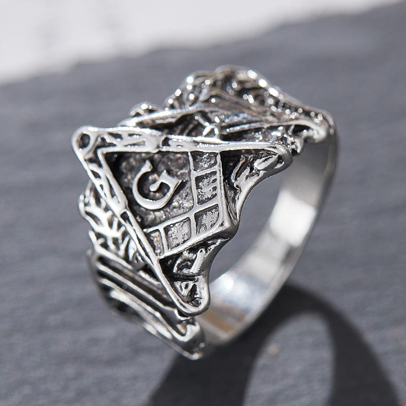 Hip Hop Punk Pánský prsten s masonským symbolem Dámský Vintage Módní Osobnost Kreativní Párty Zirkon Dárek