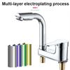 Silver Electroplated Bathroom Faucet, Zinc Alloy 10cm Two-Hole Design, 720° Swivel & Ceramic Core